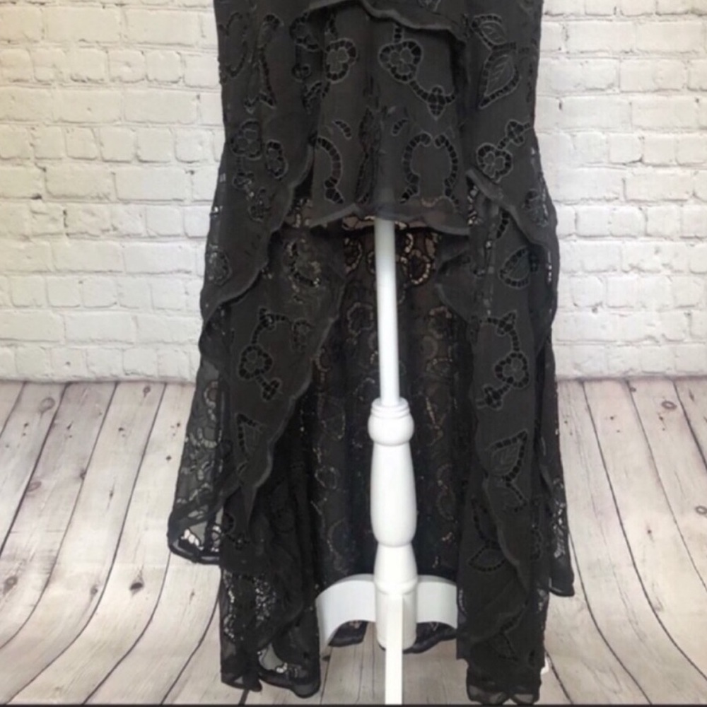 NWT FREE PEOPLE / black eyelet high low maxi dress - Picture 4 of 8